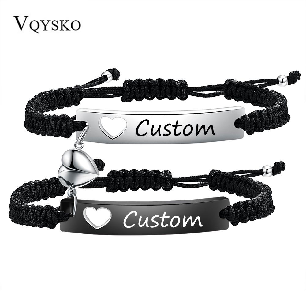 Men Accessories All - مخصص الفولاذ المقاوم للصدأ زوجين سوار