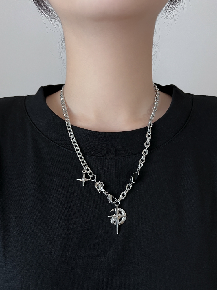 2023 الكورية موضة القوطي الشري - مراجعة Men Accessories Neck Chain وسعره