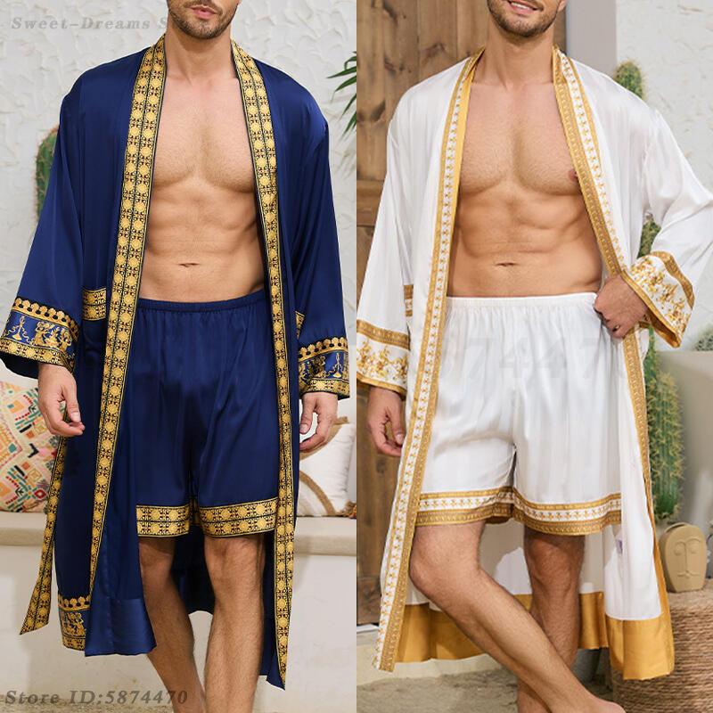طقم بيجامات رجالي طويل رداء حم - مراجعة Men'S Kimono Accessories وسعره