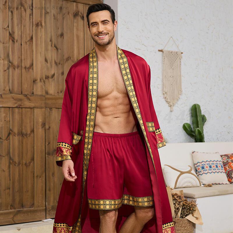 طقم بيجامات رجالي طويل رداء حم - مراجعة Men'S Kimono Accessories وسعره